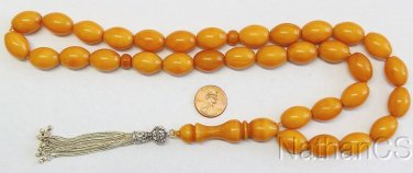 PRAYER BEADS TESBIH GEBETSKETTE GENUINE ANTIQUE MISKEH FATURAN ALMANI BIG OVAL