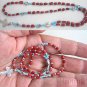 Mini Catholic Rosary Red Coral, Turquoise & Sterling Silver