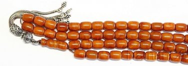 Islamic Prayer beads Tesbih antique Kahraman genuine Butterscotch Amber - XXXR