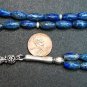 PRAYER BEADS TESBIH LONG RICE AFGAN LAPIS & STERLING SILVER