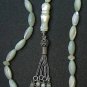 PRAYER BEADS RICE SHAPED MOTHER OF PEARL & STERLING SILVER