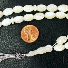 PRAYER BEADS SUBHA TESBIH GEBETSKETTE MOTHER OF PEARL & STERLING SILVER