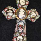 Vintage Papal micro mosaic cross - crucifix PAUL VI , 1975, Rare