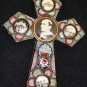Vintage Papal micro mosaic cross - crucifix PAUL VI , 1975, Rare