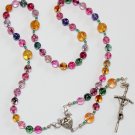 3 WAYS WEARABLE CATHOLIC ROSARY TOURMALINE & STERLING SILVER  **SEE**