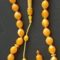 PRAYER BEADS BUTTERSCOTCH TURKISH AMBER SUFI SUPERIOR CARVING - COLLECTOR'S