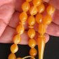 PRAYER BEADS BUTTERSCOTCH TURKISH AMBER SUFI SUPERIOR CARVING - COLLECTOR'S