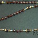 CATHOLIC ROSARY GARNET VERMEIL & MICRO MOSAIC CROSS 2 - UNIQUE ITEM