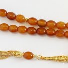Prayer Beads Tesbih Rare Olive 1930 Damari TESTED Bakelite & Vermeil