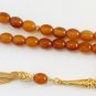 Prayer Beads Tesbih Rare Olive 1930 Damari TESTED Bakelite & Vermeil