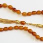 Prayer Beads Tesbih Rare Olive 1930 Damari TESTED Bakelite & Vermeil