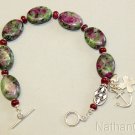 Anglican Episcopal Rosary Bracelet: Ruby Zoisite, Ruby & Sterling Silver - rare