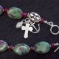 Anglican Episcopal Rosary Bracelet: Ruby Zoisite, Ruby & Sterling Silver - rare
