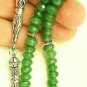 WORRY BEADS TESBIH GENUINE EMERALD & STERLING 66 GLOWING FACETED CUT COLLECTOR'S
