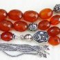 GREEK KOMBOLOI RARE DIAMOND COGNAC AMBER AND STERLING SILVER RARE COLLECTOR ITEM