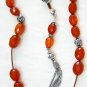 GREEK KOMBOLOI RARE DIAMOND COGNAC AMBER AND STERLING SILVER RARE COLLECTOR ITEM