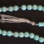 PRAYER BEADS TESBIH GEBETSKETTE CARVED DRAGON TURQUOISE & STERLING SILVER