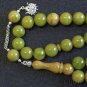 Prayer Beads Tesbih Marbled Yellow Green Modern Catalin & Sterling Silver