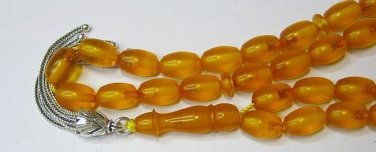 PRAYER BEADS KOMBOLOI TESBIH VINTAGE MISKET AMBER COLOR NEW OLD STOCK RARE