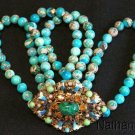 Unique Vintage Art Deco  Brooch Pin & Bracelets with Rare Variscite