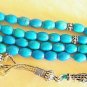 ISLAMIC PRAYER BEADS GEBETSKETTE 99 RICE TURQUOISE & STERLING SILVER