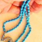 ISLAMIC PRAYER BEADS GEBETSKETTE 99 RICE TURQUOISE & STERLING SILVER