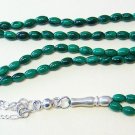 ISLAMIC PRAYER BEADS TESBIH SUBHA 99 MALACHITE AND STERLING SILVER