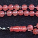 Prayer Beads Tesbih Komboloi Pink Quartz & Sterling 10 mm Beads Perfect Complete