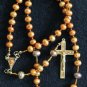 Catholic Rosay Prayer Beads Golden Copper Fresh Water Pearls
