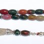 LUXURY PRAYER BEADS TESBIH AA GRADE INDIAN BLOODSTONE & STERLING - COLLECTOR'S