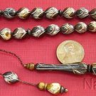 PRAYER WORRY BEADS TESBIH GEBETSKETTE CAMEL BONE OVAL FINE OTTOMAN CARVING