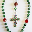 BEADED GREEK CHOTKI RUSSIAN KOMBOSKINI MOP AMBER STERLING GEMSTONES CROSS UNIQUE