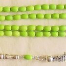 ISLAMIC PRAYER BEADS 99 OVAL LIME TURQUOISE & STERLING SILVER