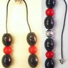 Begleri Mini Komboloi Red & Black Coral (Yussuri) Sterling Silver Special design