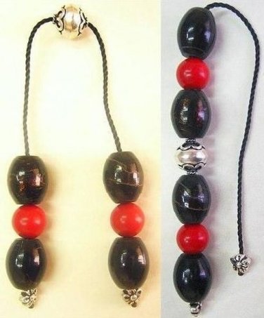 Begleri Mini Komboloi Red & Black Coral (Yussuri) Sterling Silver Special design