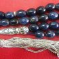 PRAYER WORRY BEADS GEBETSKETTE GENUINE SAPPHIRE & STERLING SILVER RARE OVAL CUT