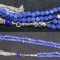 ISLAMIC PRAYER BEADS GENUINE CLEAR SAPPHIRE & STERLING
