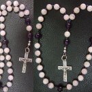 Anglican Episcopal Rosary Pink Quartz, Amethyst and Sterling Silver