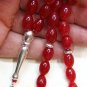 PRAYER WORRY BEADS GENUINE INDIAN RUBY & STERLING RARE OVAL CUT - COLLECTOR'S
