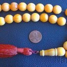 ISLAMIC PRAYER WORRY BEADS KOMBOLOI GEBETSKETTE RESIN OF YELLOW AMBER COLOR