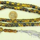 Islamic Prayer beads 99 small Barrel VR Carving Tiger Eyer & Sterling Collector
