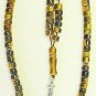 Islamic Prayer beads 99 small Barrel VR Carving Tiger Eyer & Sterling Collector