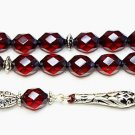 Prayer Beads Tesbih Rare Diamond 1930 Cherry TESTED Bakelite & Sterling Silver