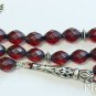 Prayer Beads Tesbih Rare Diamond 1930 Cherry TESTED Bakelite & Sterling Silver