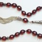 Prayer Beads Tesbih Rare Diamond 1930 Cherry TESTED Bakelite & Sterling Silver