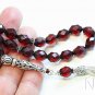 Prayer Beads Tesbih Rare Diamond 1930 Cherry TESTED Bakelite & Sterling Silver