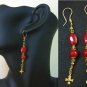 RUBY PERIDOT VERMEIL BRACELET ROSARY & ASSORTED EARRINGS - UNIQUE