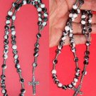 CATHOLIC ROSARY PRAYER BEADS ZEBRA JASPER & STERLING SILVER
