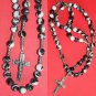 CATHOLIC ROSARY PRAYER BEADS ZEBRA JASPER & STERLING SILVER