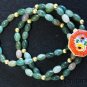 Unique Vintage Pristine Micromosaic Brooch & Bracelets in Bloodstone & Vermeil